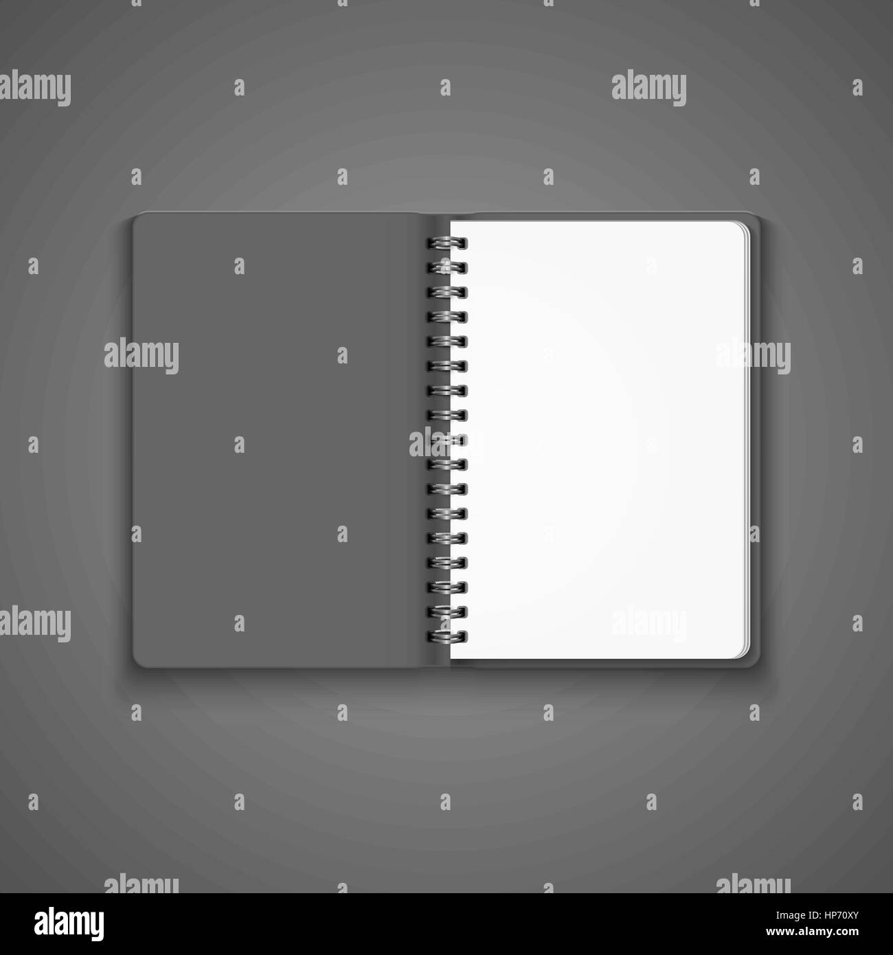 Vector Realistic Blank Open Notebook Isolated On White Background Stock