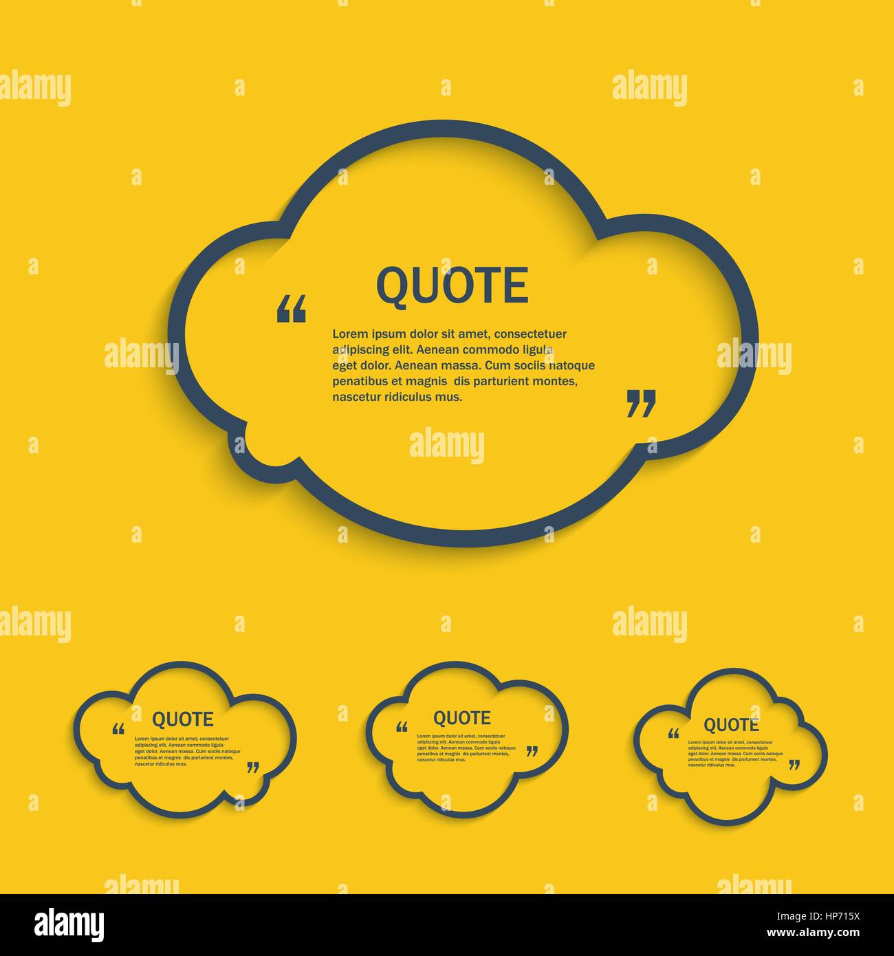 Quote line clouds set, vector template Stock Vector