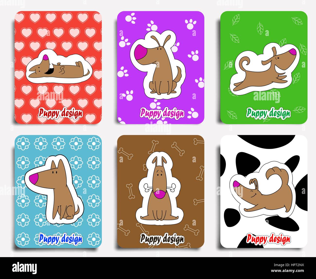 Set of Dogs Vector Illustration. 20 Puppy Stock Vector