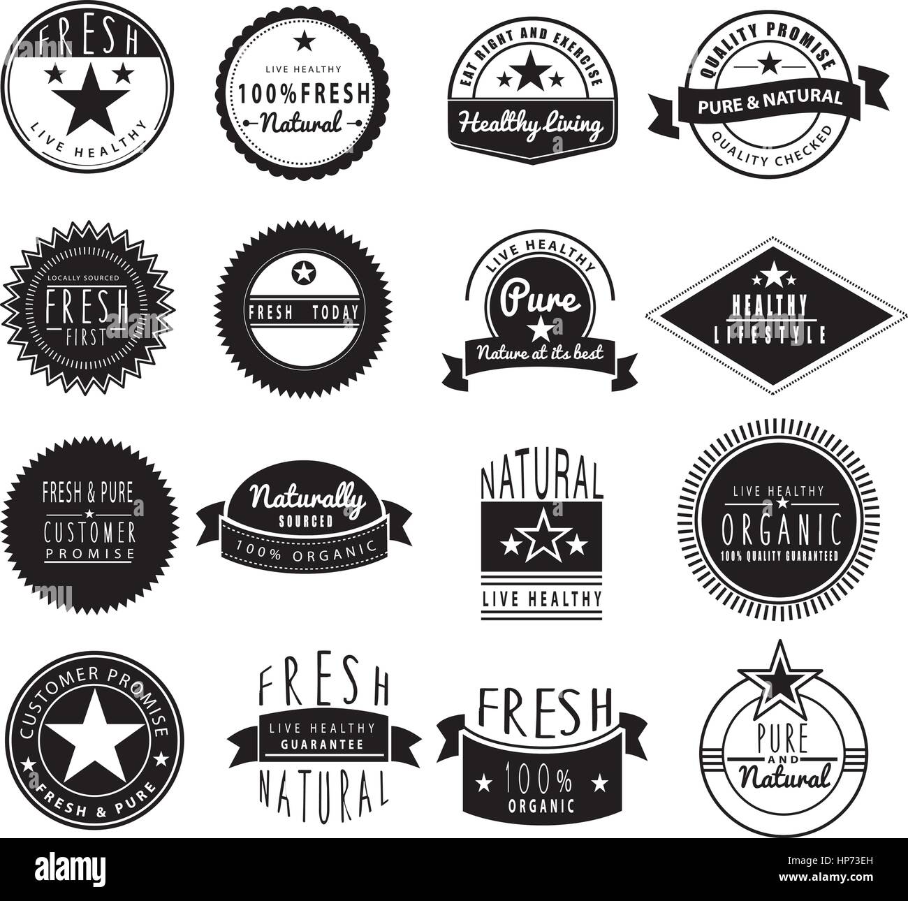 VECTOR TEMPLATE SET OF VINTAGE AND RETRO THEMED LOGO DESIGNS Stock Vector