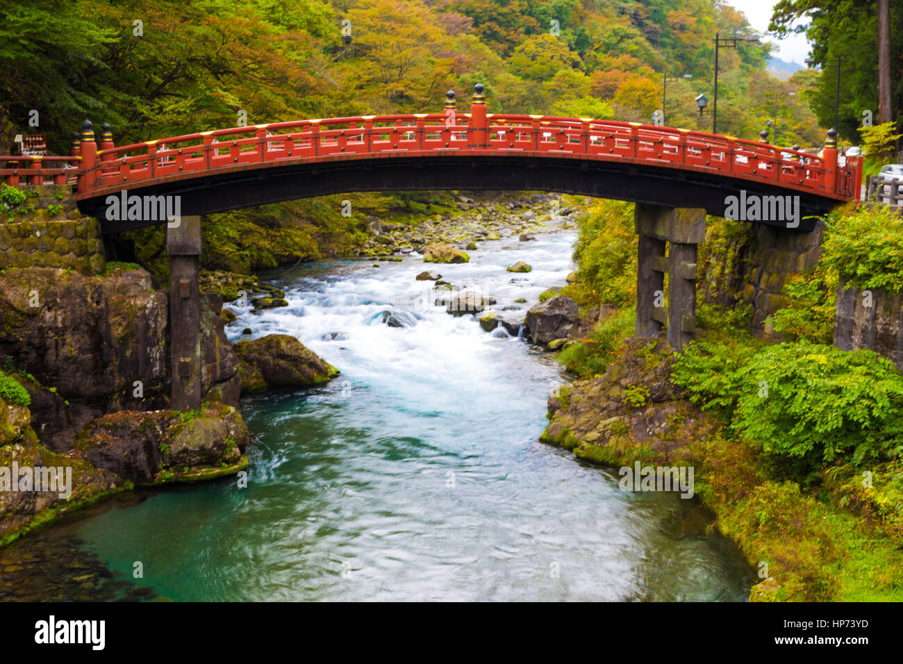 Nikko is Nippon Shinkyo or Sacred Bridge in NIkko, Japan Stock Photo