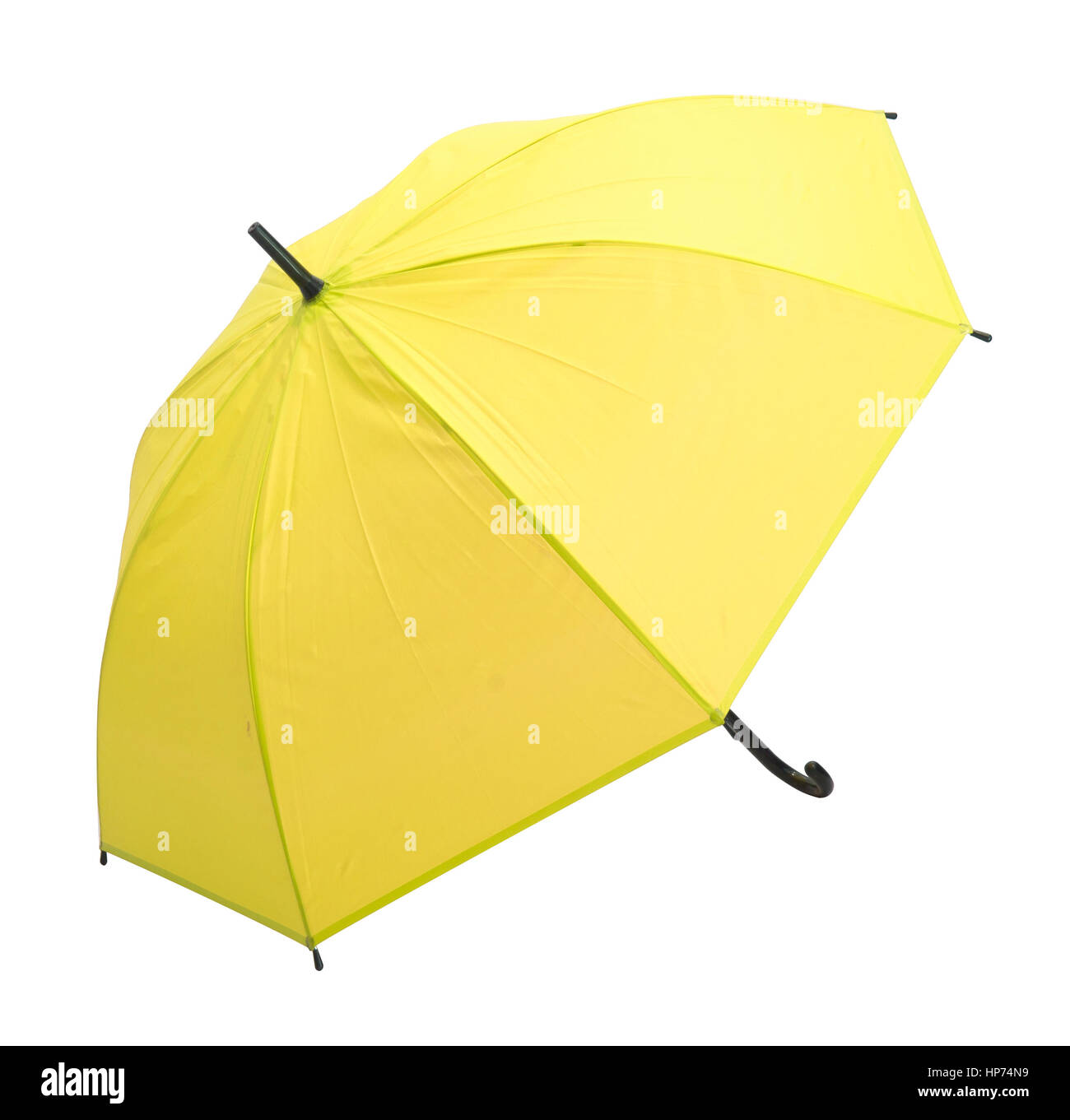 yellow umbrella isolated against white background Stock Photo - Alamy