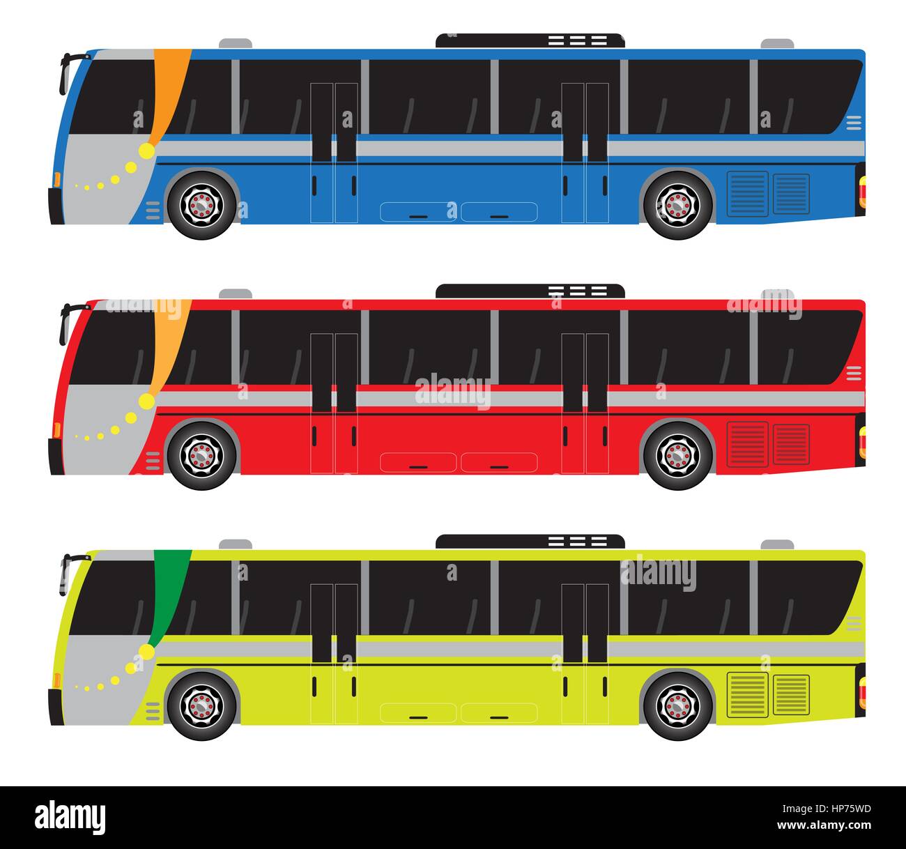 Set of City Bus vector isolated on white background Stock Vector Image ...