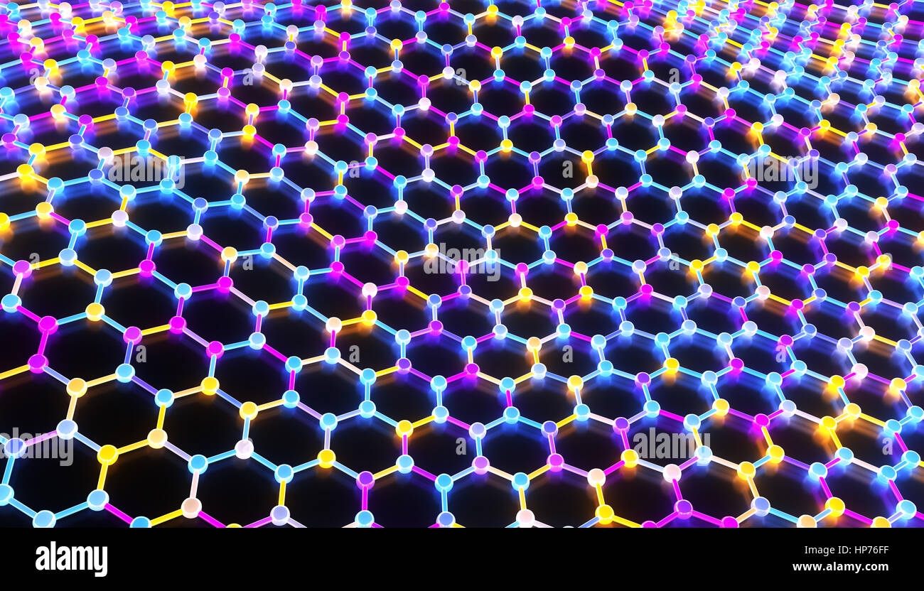 Abstract molecular structure. 3D illustration Stock Photo