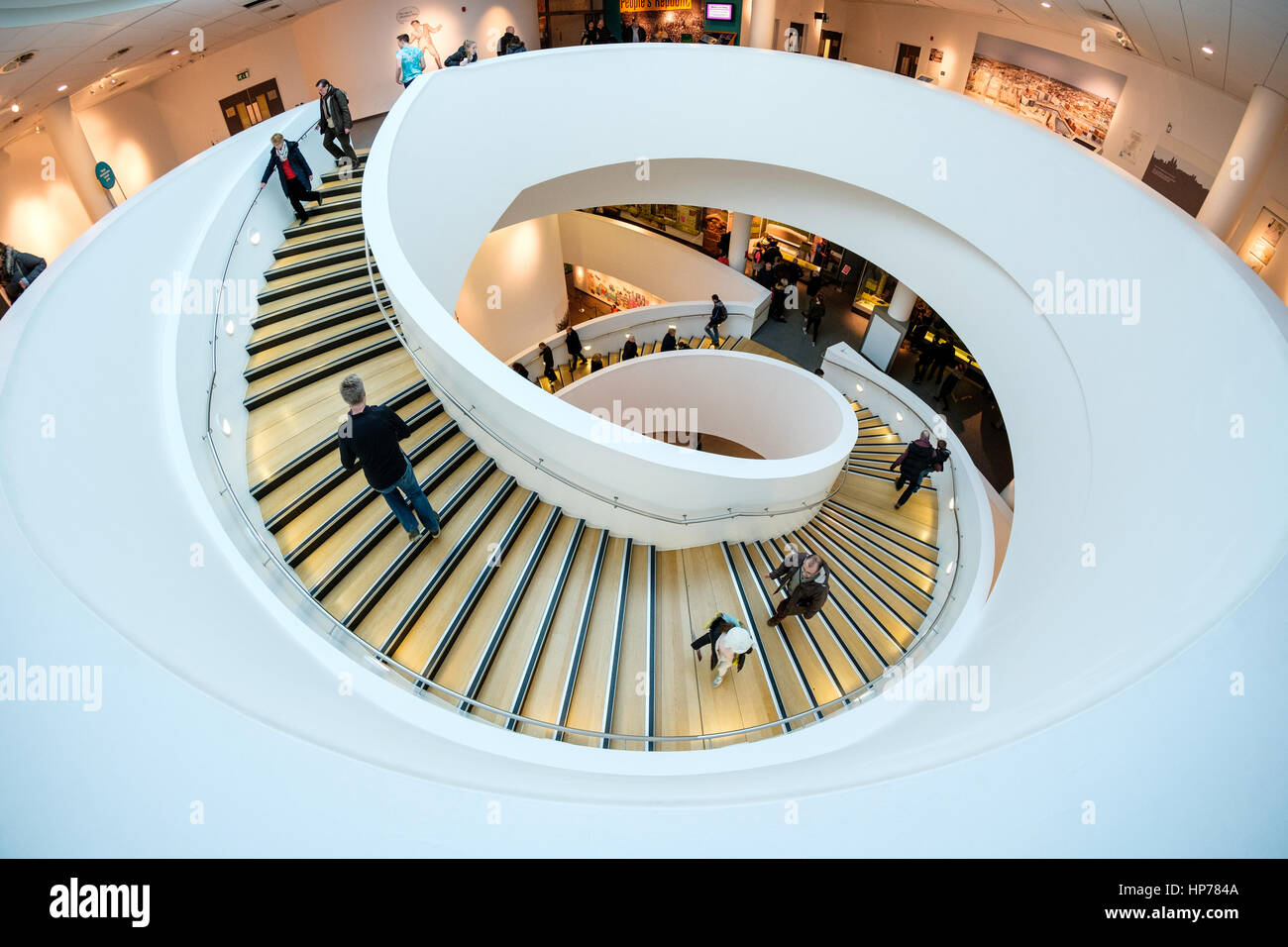 Spiral staircase in Museum of Liverpool on Liverpool's historic