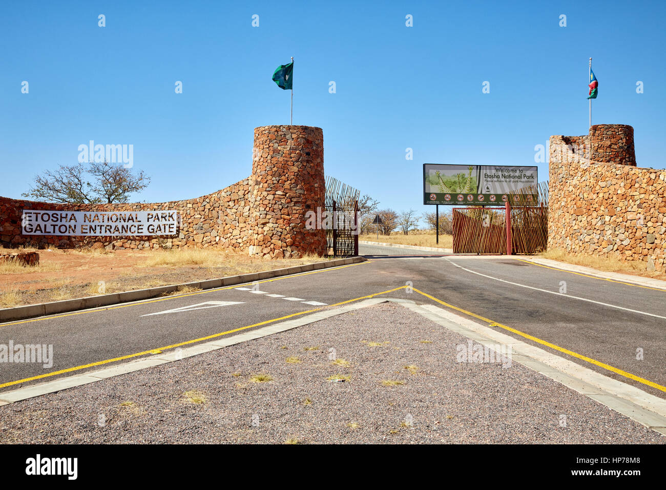 Galton Gate, Etosha National Park, Namibia, Africa Stock Photo Alamy