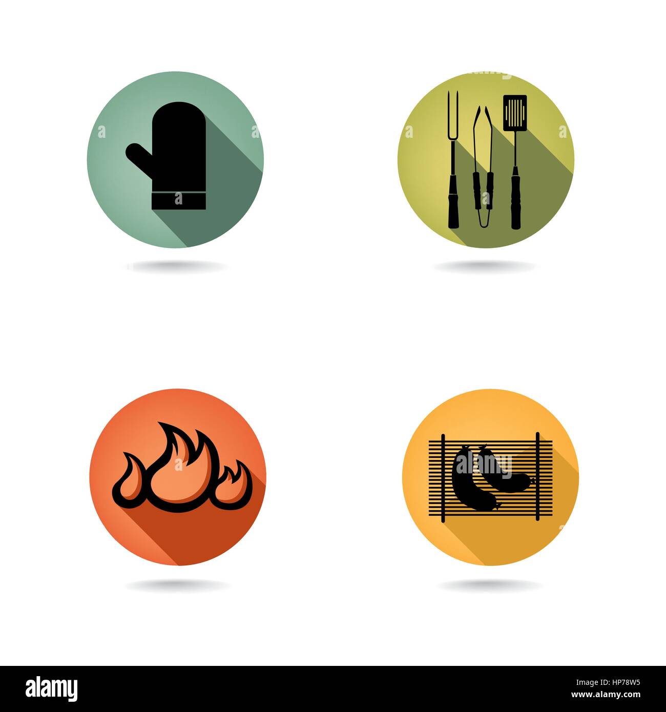Barbecue icons. Grill food set. BBQ sign silhouettes Stock Vector Image ...