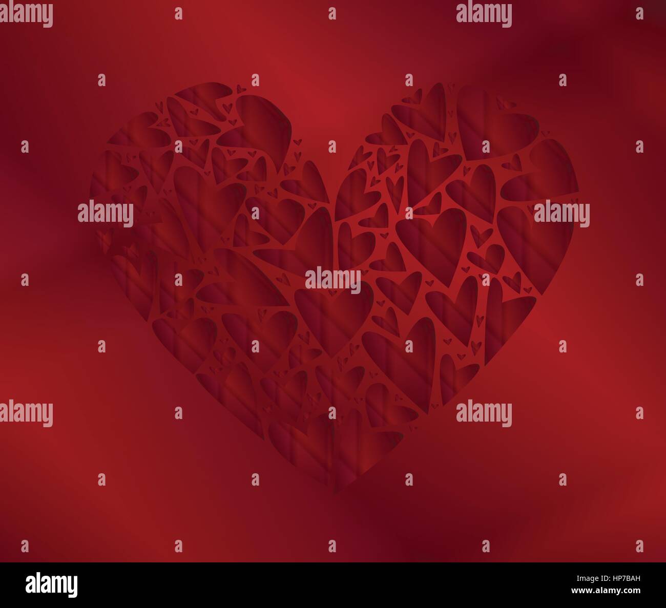 A dark red heart background of several small hearts Stock Vector Image