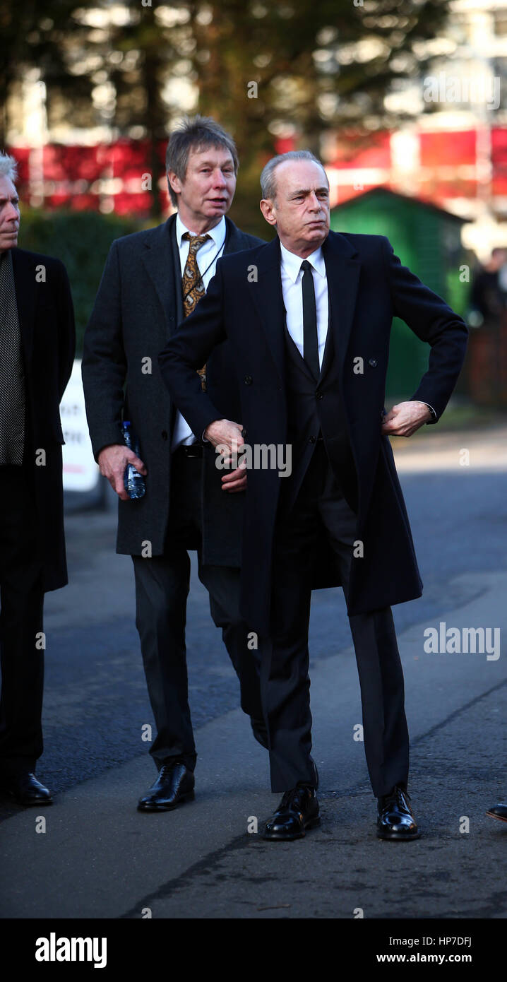 The funeral of Status Quo guitarist Rick Parfitt at Woking Crematorium