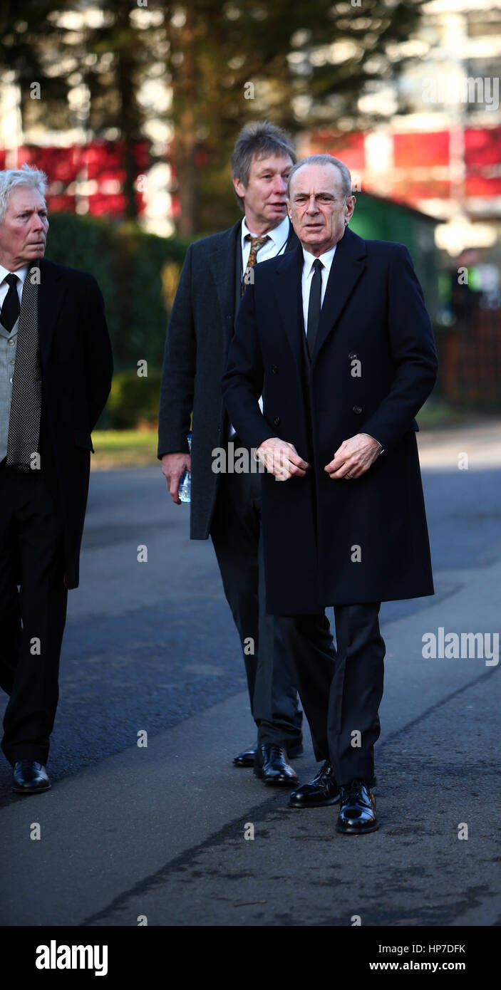 The funeral of Status Quo guitarist Rick Parfitt at Woking Crematorium