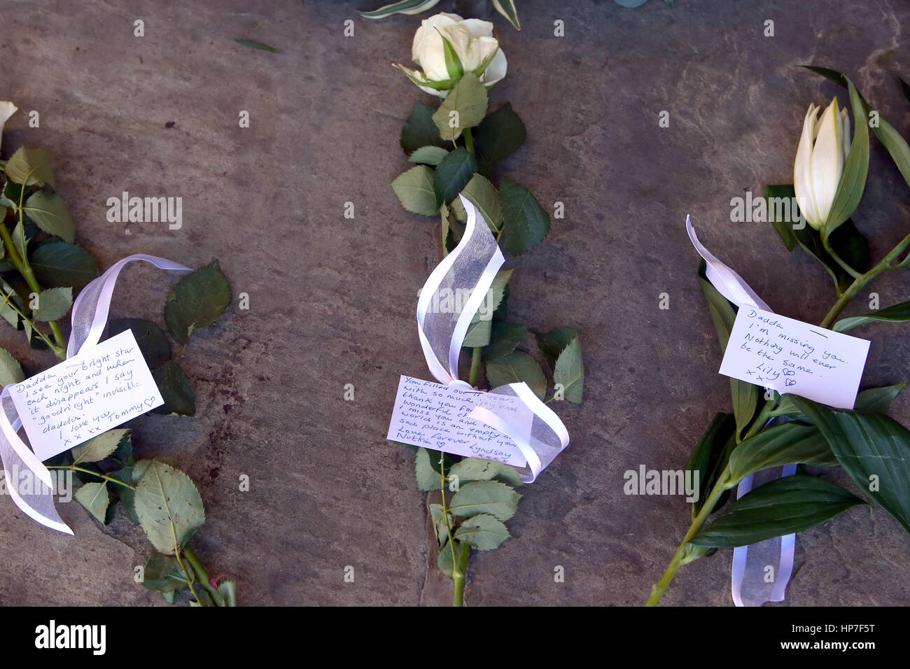 The funeral of Status Quo guitarist Rick Parfitt at Woking Crematorium