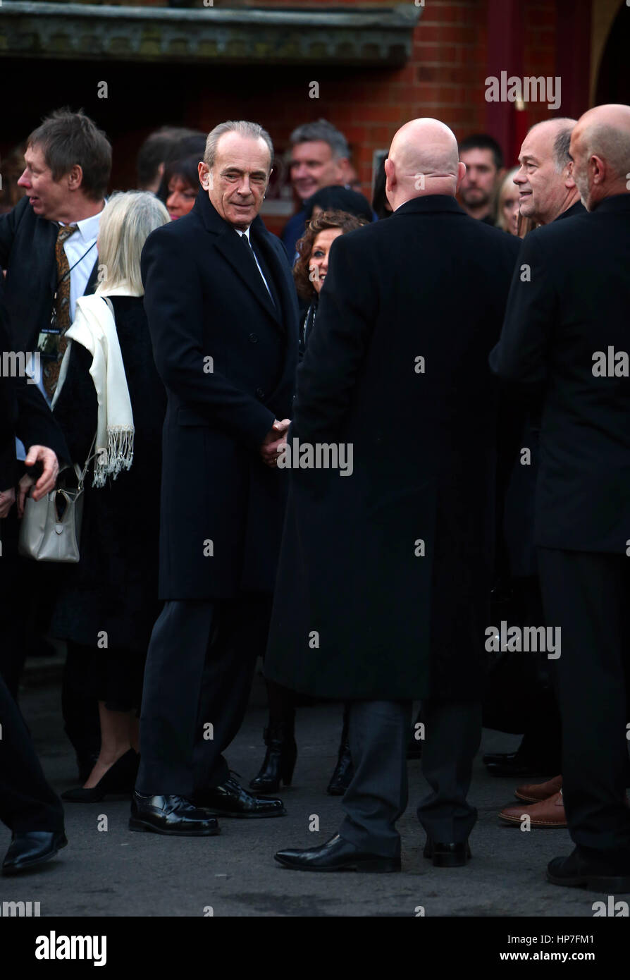 The funeral of Status Quo guitarist Rick Parfitt at Woking Crematorium