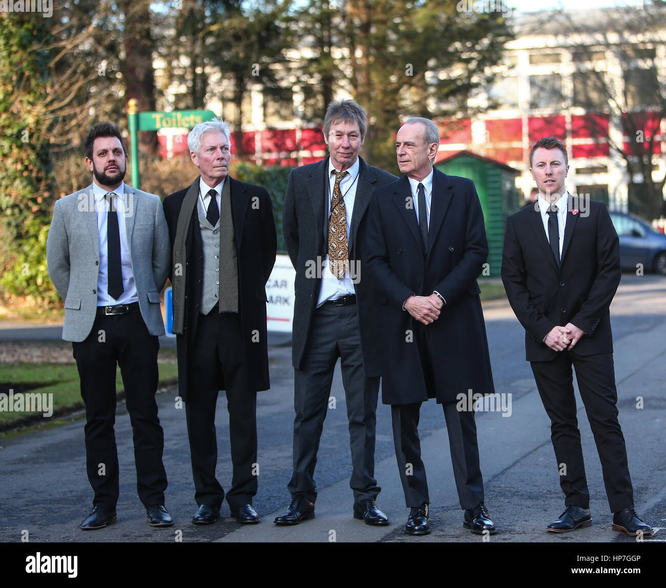 The funeral of Status Quo guitarist Rick Parfitt at Woking Crematorium