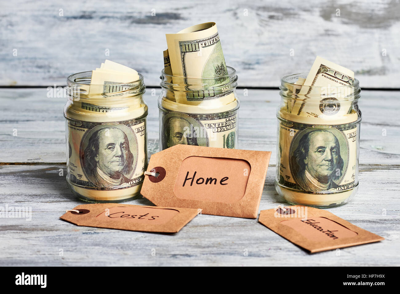 Money jars label hi-res stock photography and images - Alamy