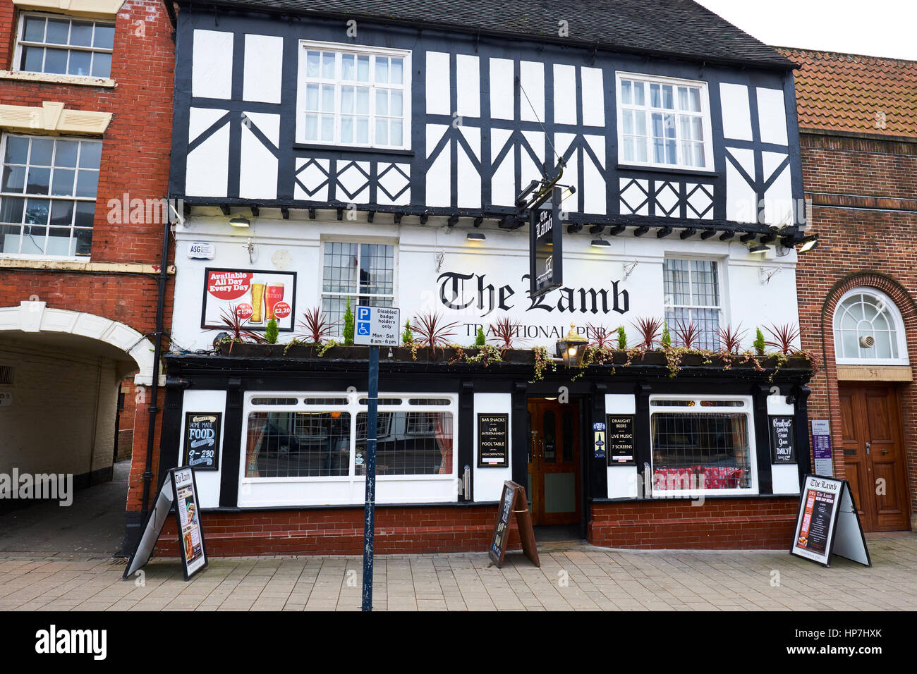 The Lamb Public House, Market Street, AshbyDeLaZouch, UK Stock Photo