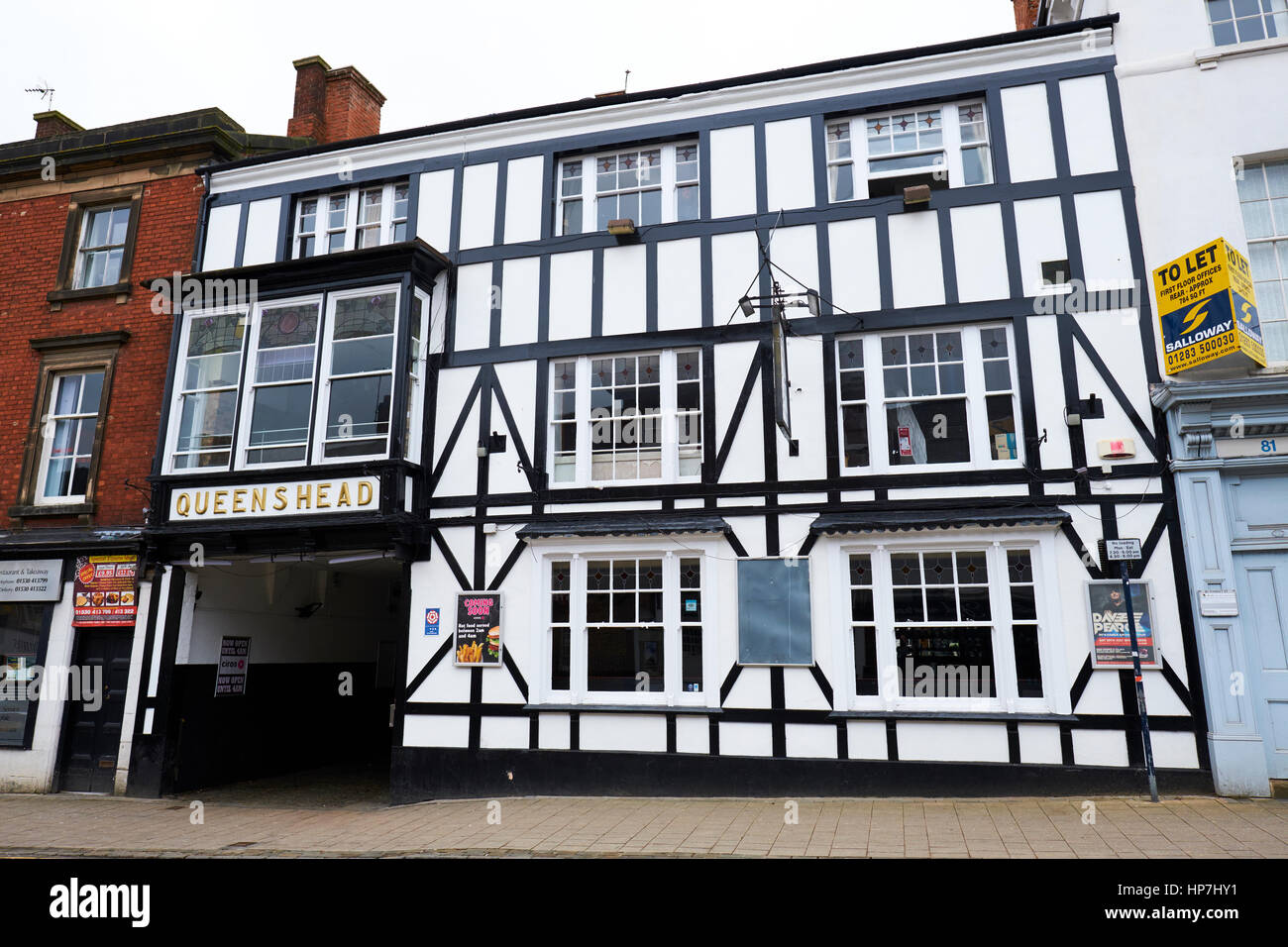 Queens Head Public House, Market Street, AshbyDeLaZouch, UK Stock