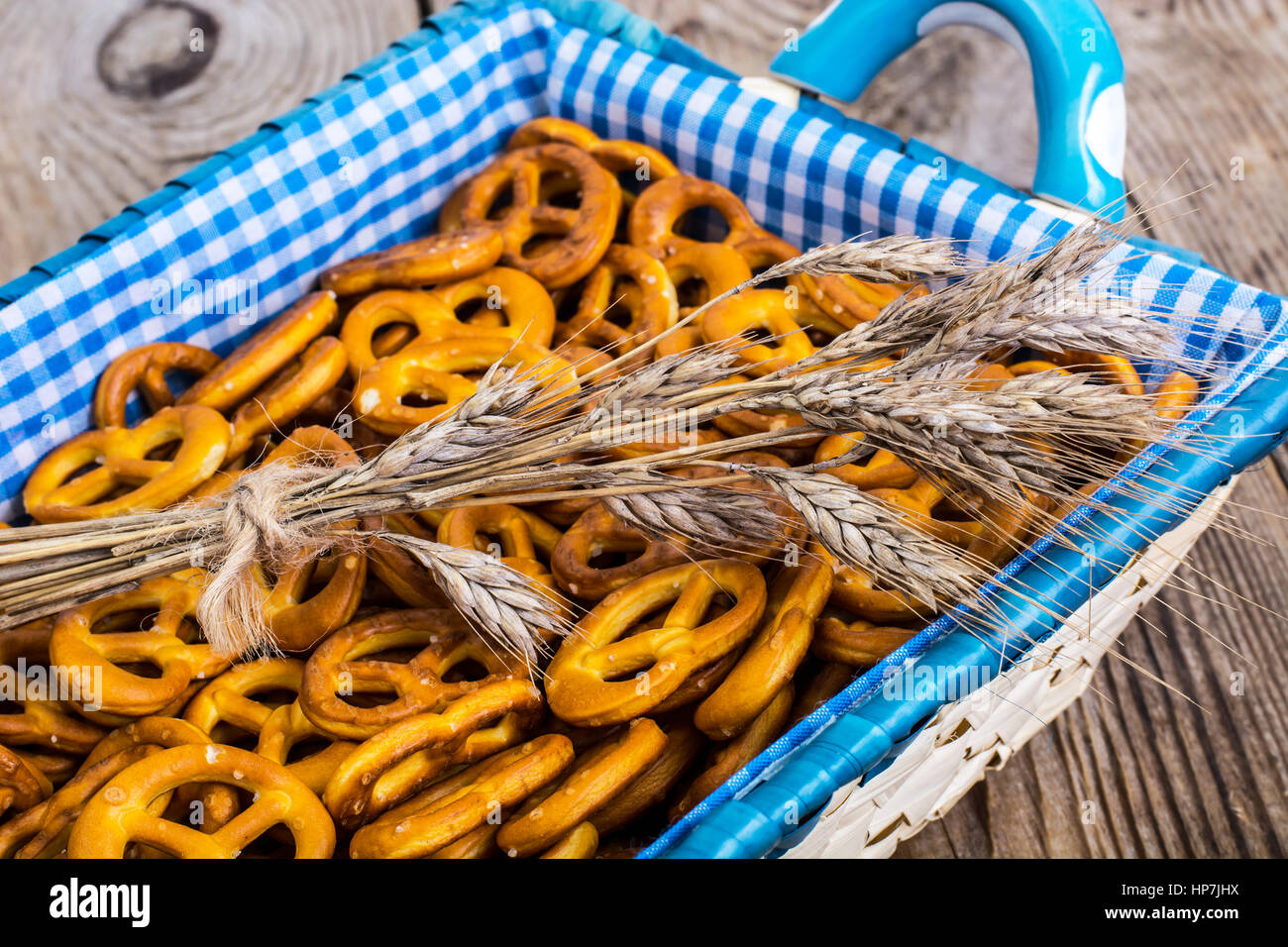 Pretzels traditional German pastries on a wooden background. Studio Photo Stock Photo Alamy