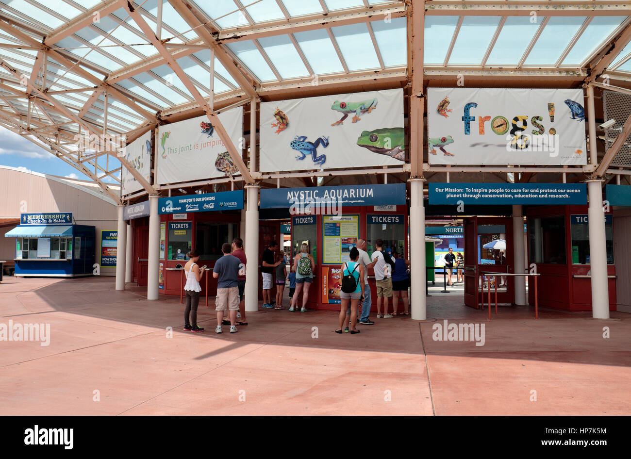 Entrance to Mystic Aquarium, Mystic, Connecticut, United States Stock