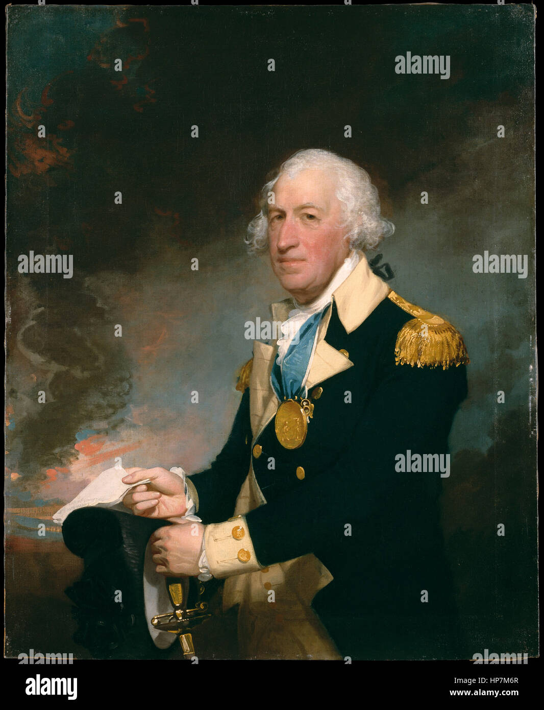 Horatio Gates, painting by Gilbert Stuart Stock Photo