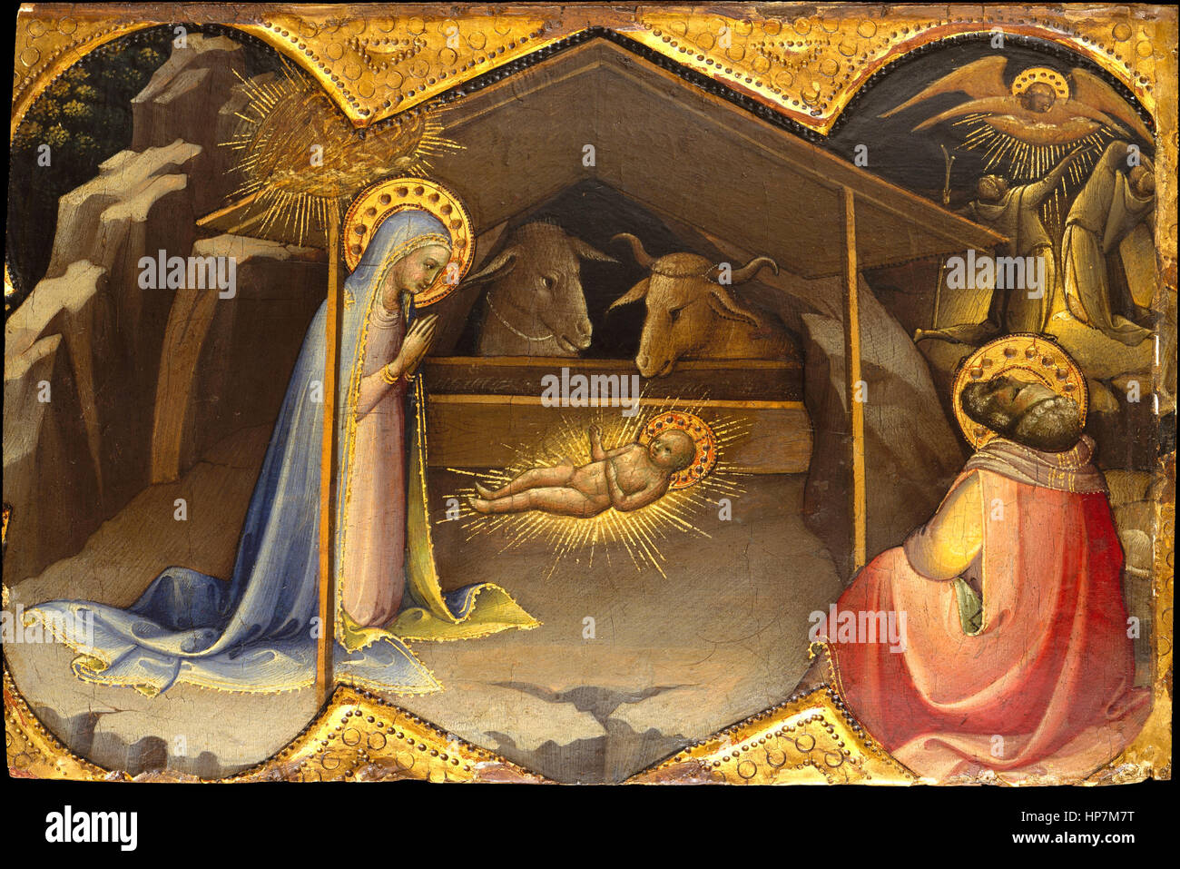 The Nativity, painting by Lorenzo Monaco Stock Photo
