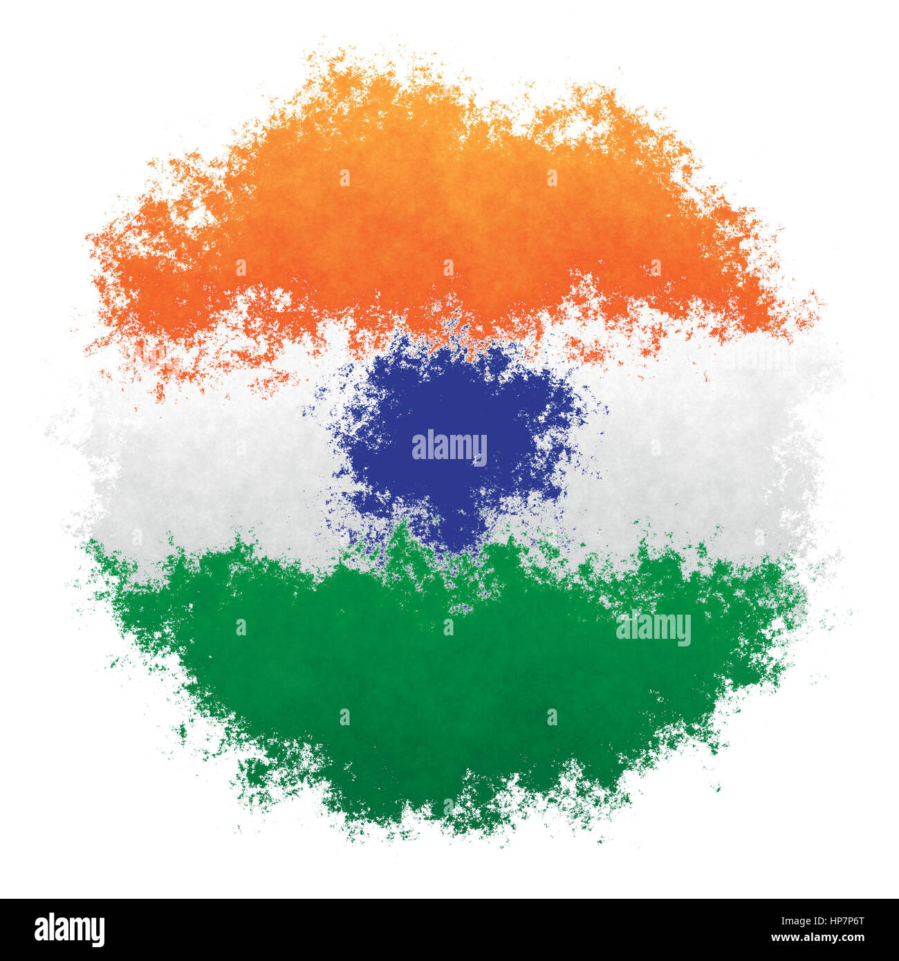 Color spray stylized flag of India on white background Stock Photo