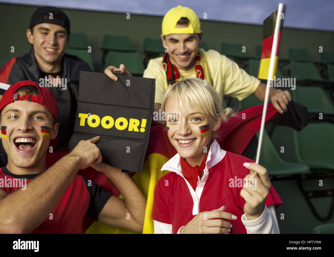 Deutsche Fussballfans (model-released) Stock Photo