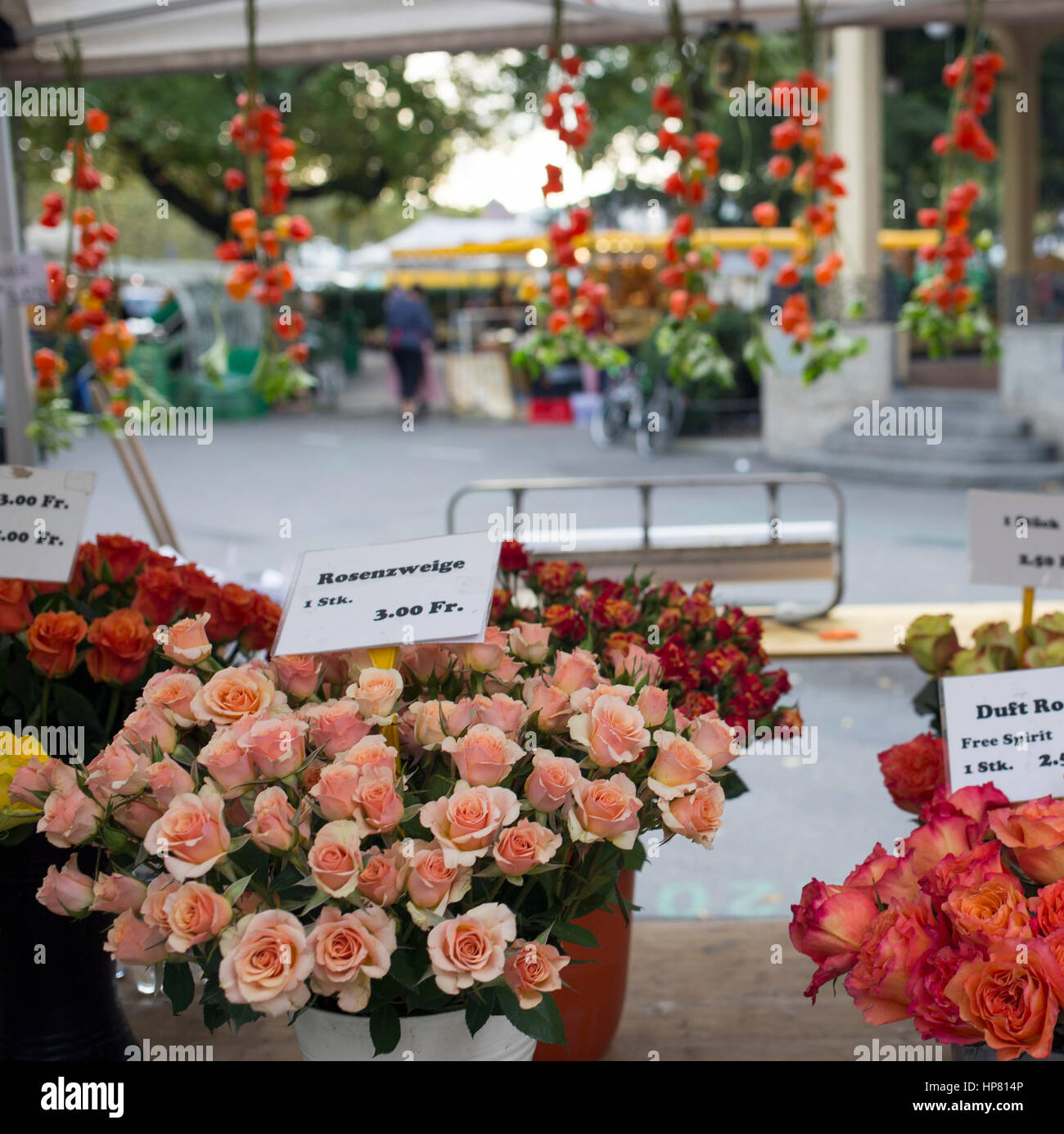 steet flower market Stock Photo
