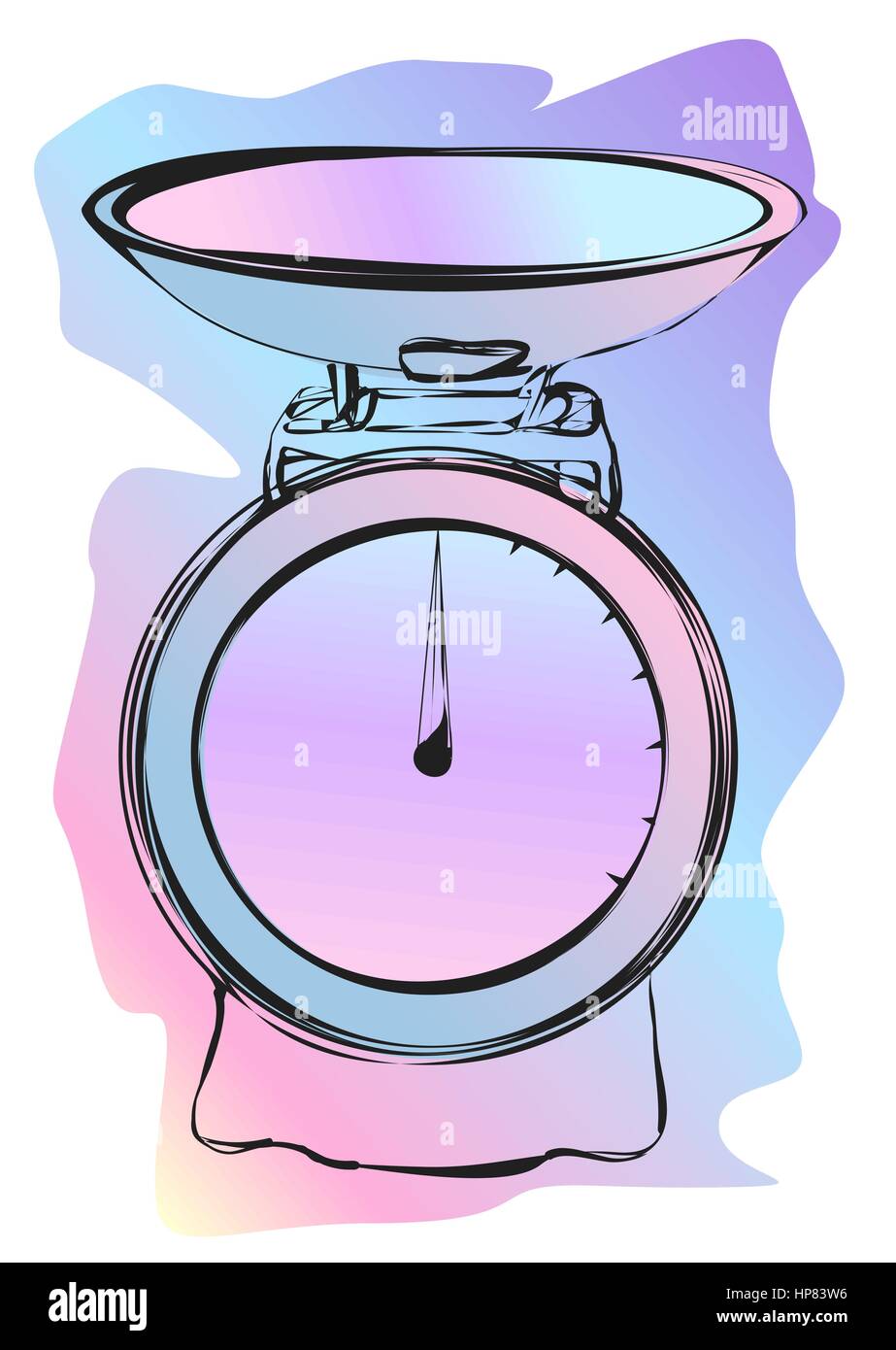 scales. Weighing kitchen scales with pan and dial Stock Vector Image & Art Alamy