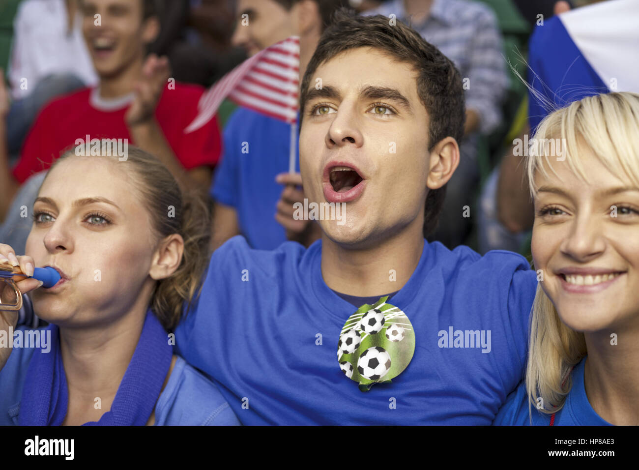 Fussballfans (model-released) Stock Photo