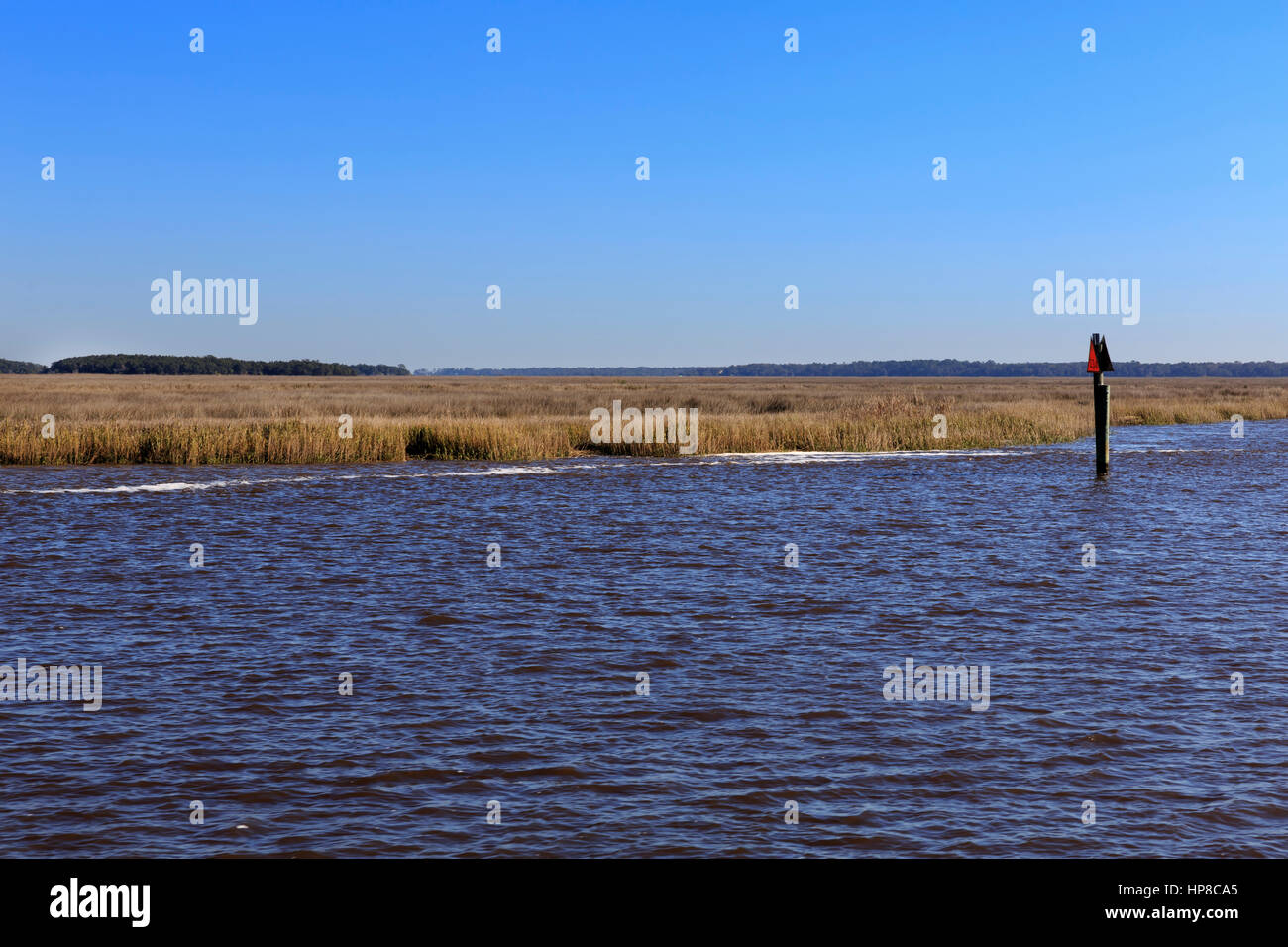 The Intracoastal Waterway in Georgia's Low Country in winter Stock Photo