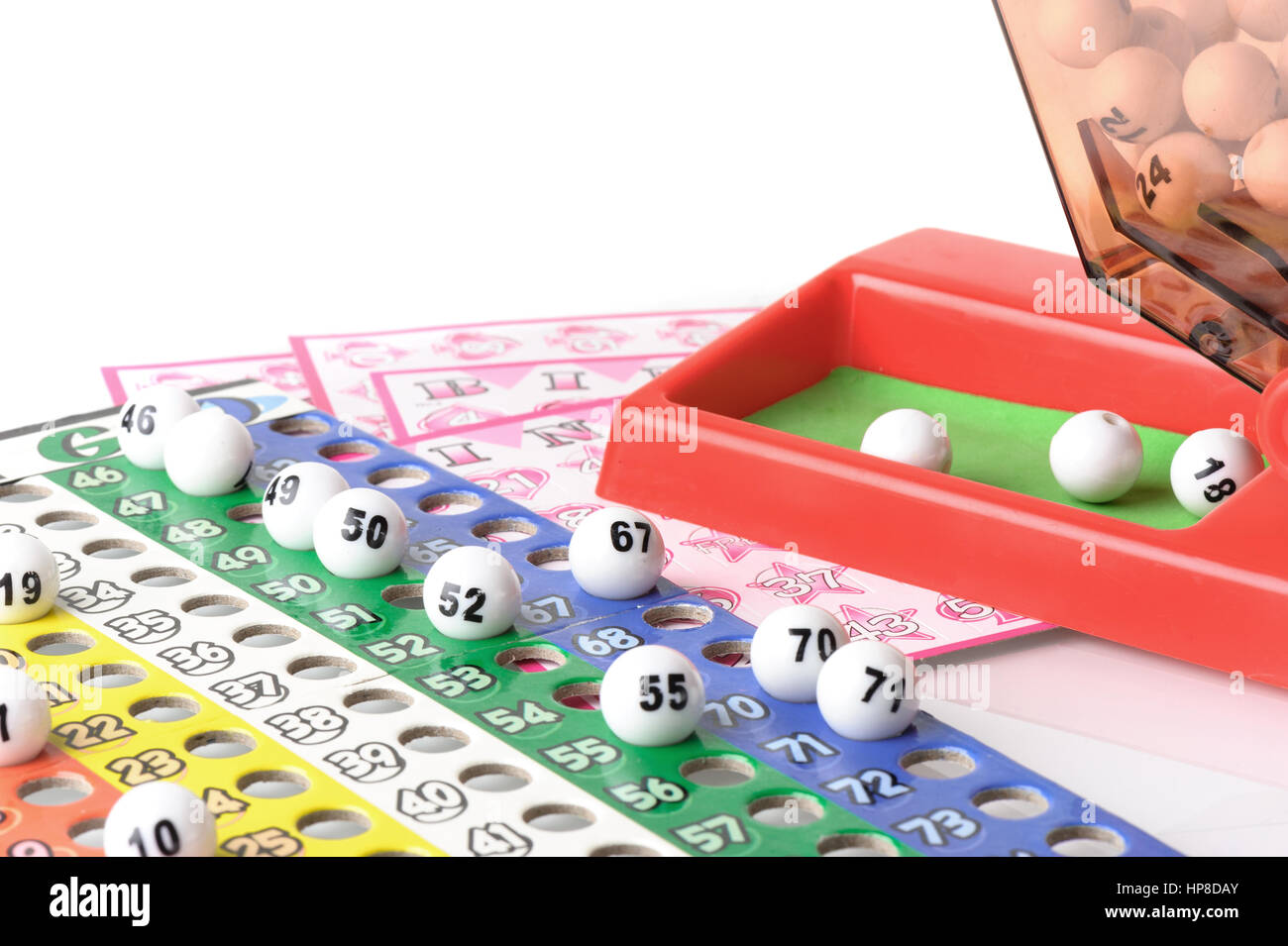 Closeup number on plastic Bingo ball Stock Photo