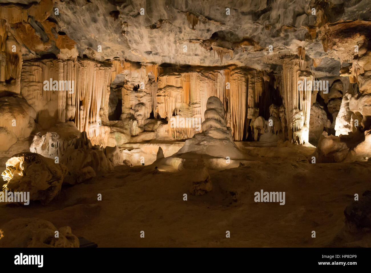 Inside view of Cango Caves in Oudtshoorn South Africa. African landmark. Travel destination Stock Photo