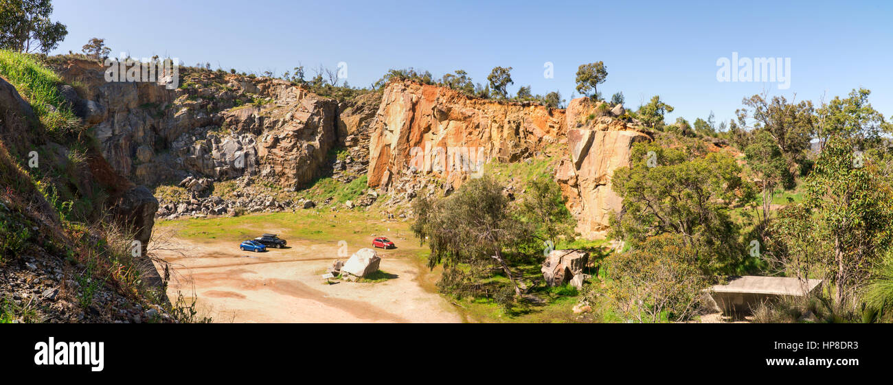 Top view on a Mountain Quarry site in Greenmount National park, Western