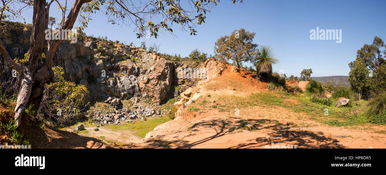A view of a mountain quarry site from top of the rock in Greenmount