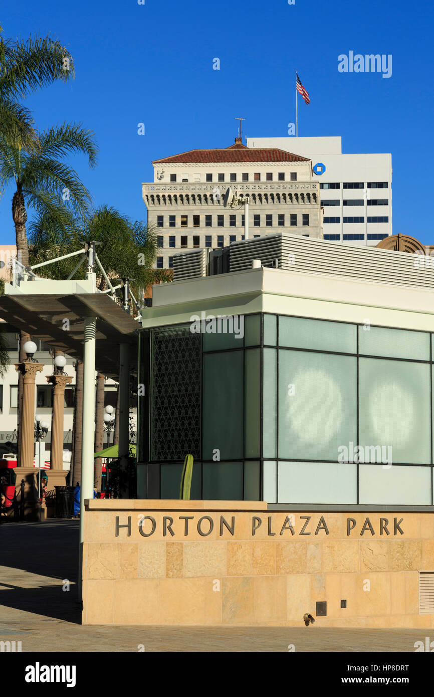 Horton PLaza Park, Gaslamp Quarter, San Diego, California, USA Stock