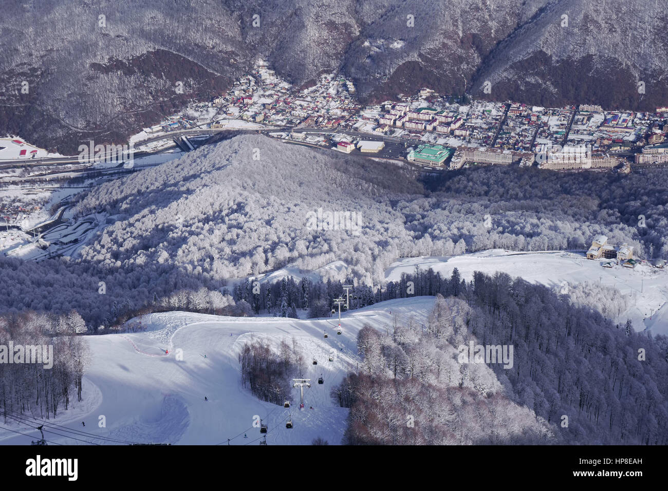 Gorky Gorod - all-season resort town and gaming zone 540 meters above sea level Stock Photo