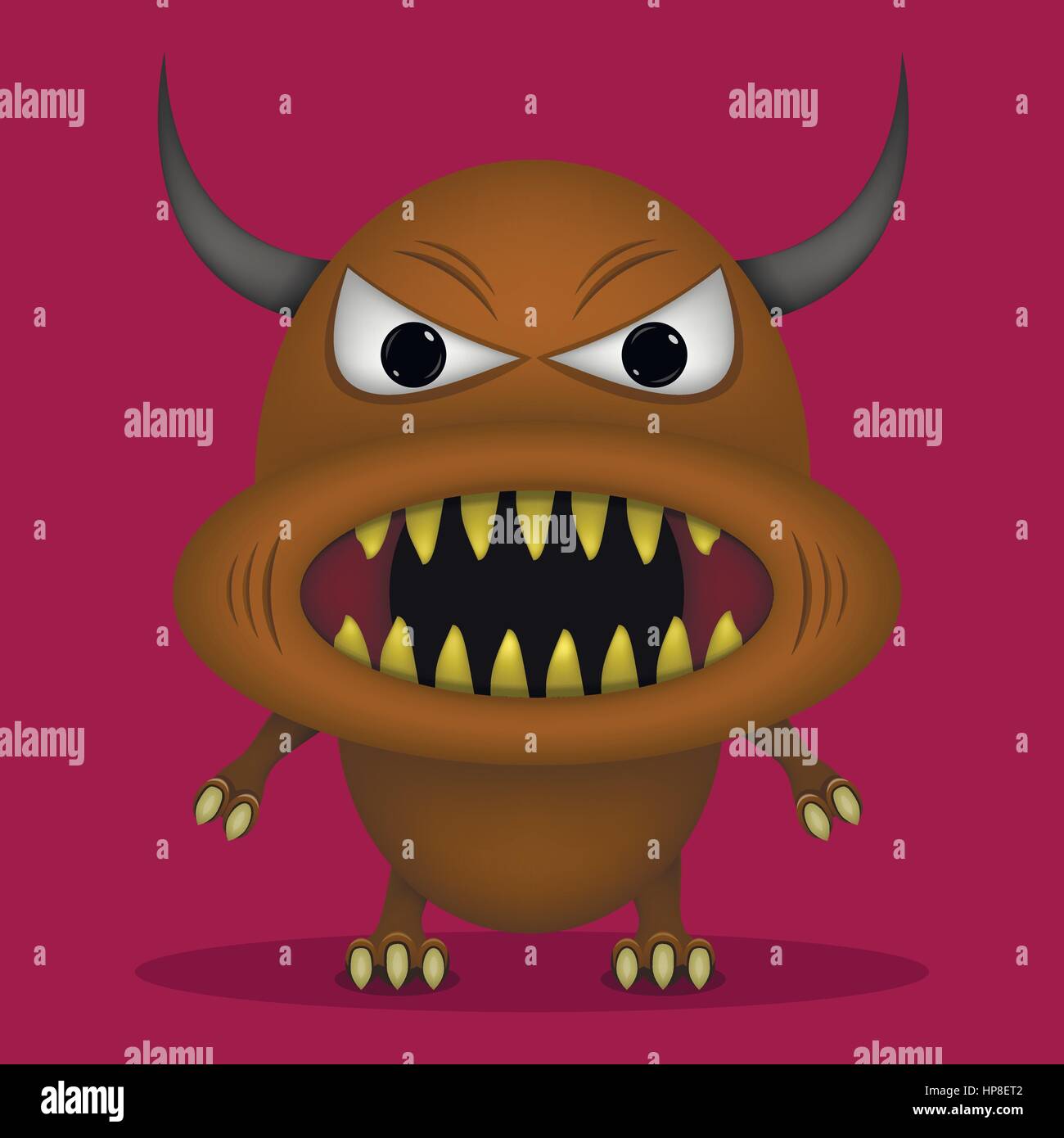 Angry horror monster Stock Vector