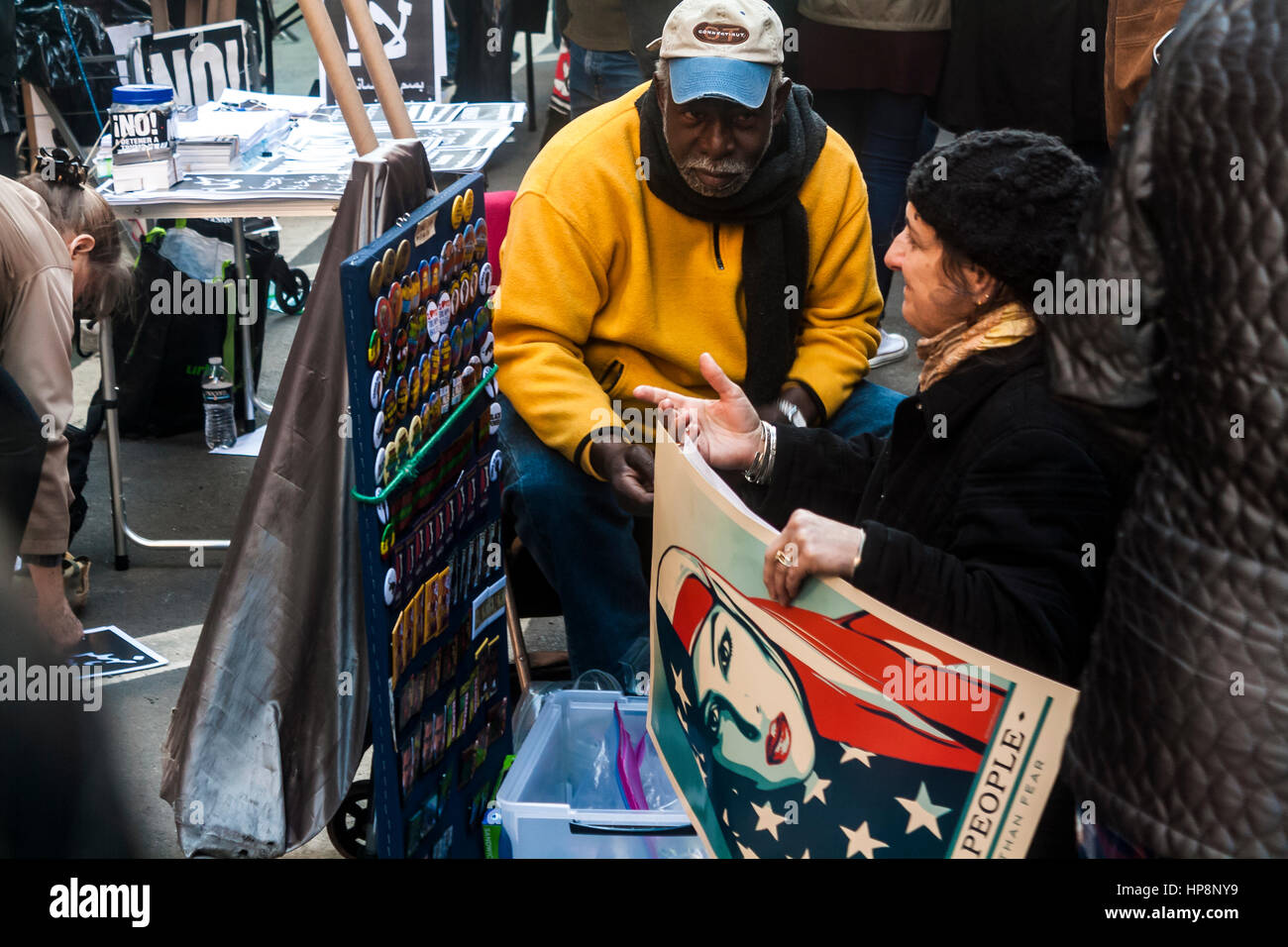 Times Square Demonstration High Resolution Stock Photography and Images