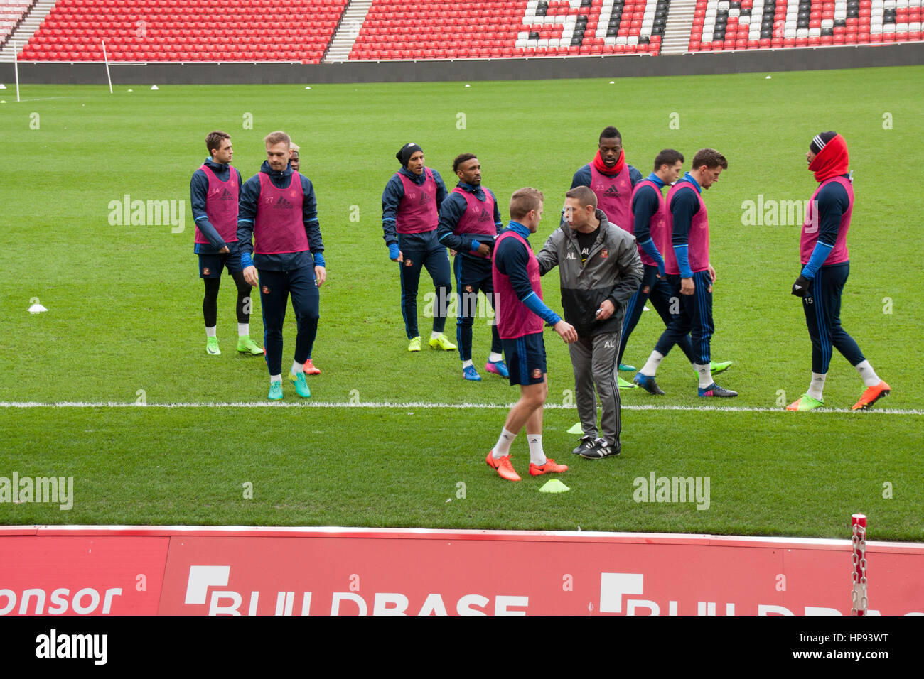 Stadium of Light,Sunderland,UK.20th February 2017.Sunderland players  training at the open session in front of their fans. David Dixon/Alamy Live  News Stock Photo - Alamy