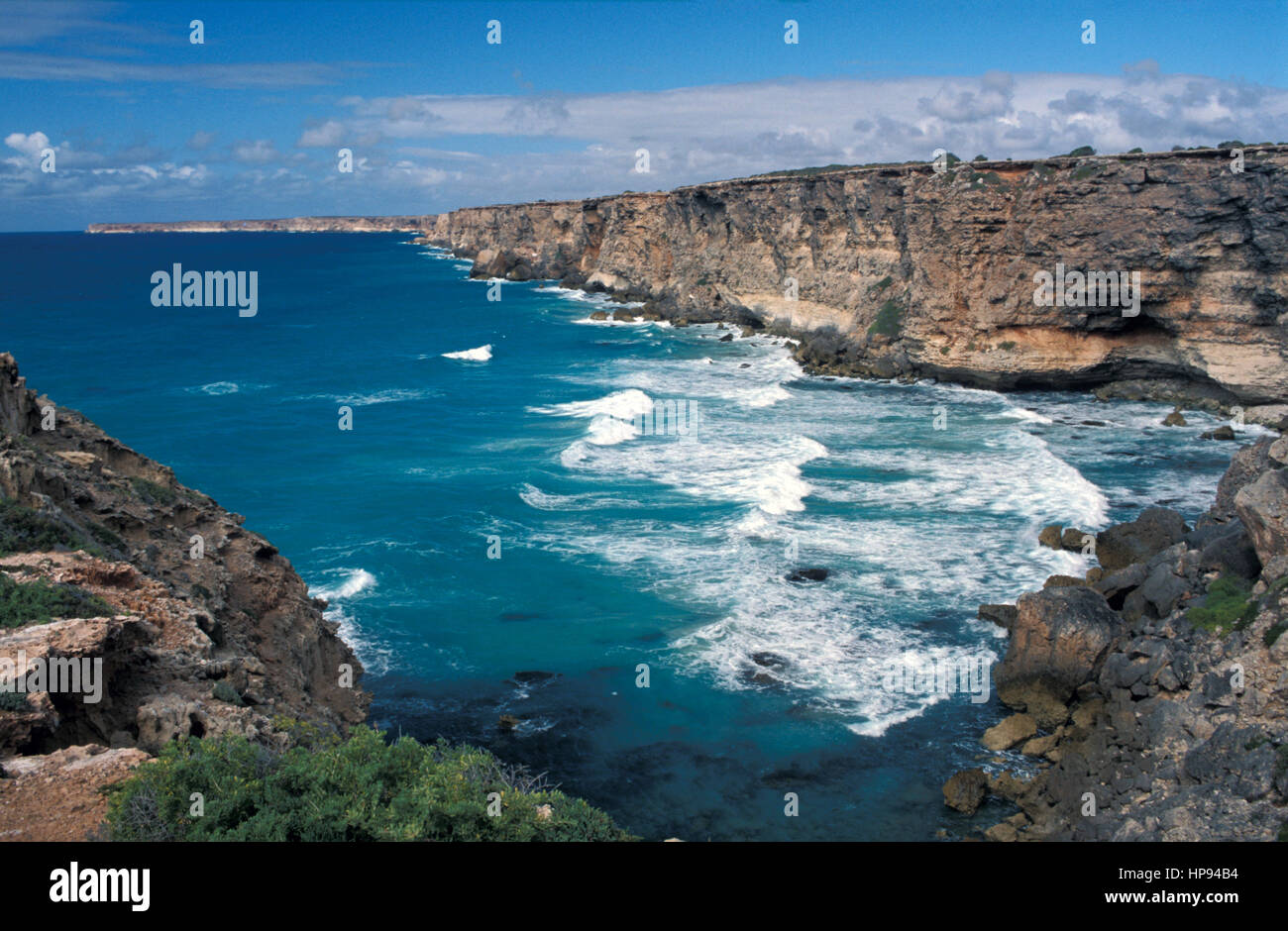 View over the cliffs of the Great Australian Bight Stock Photo