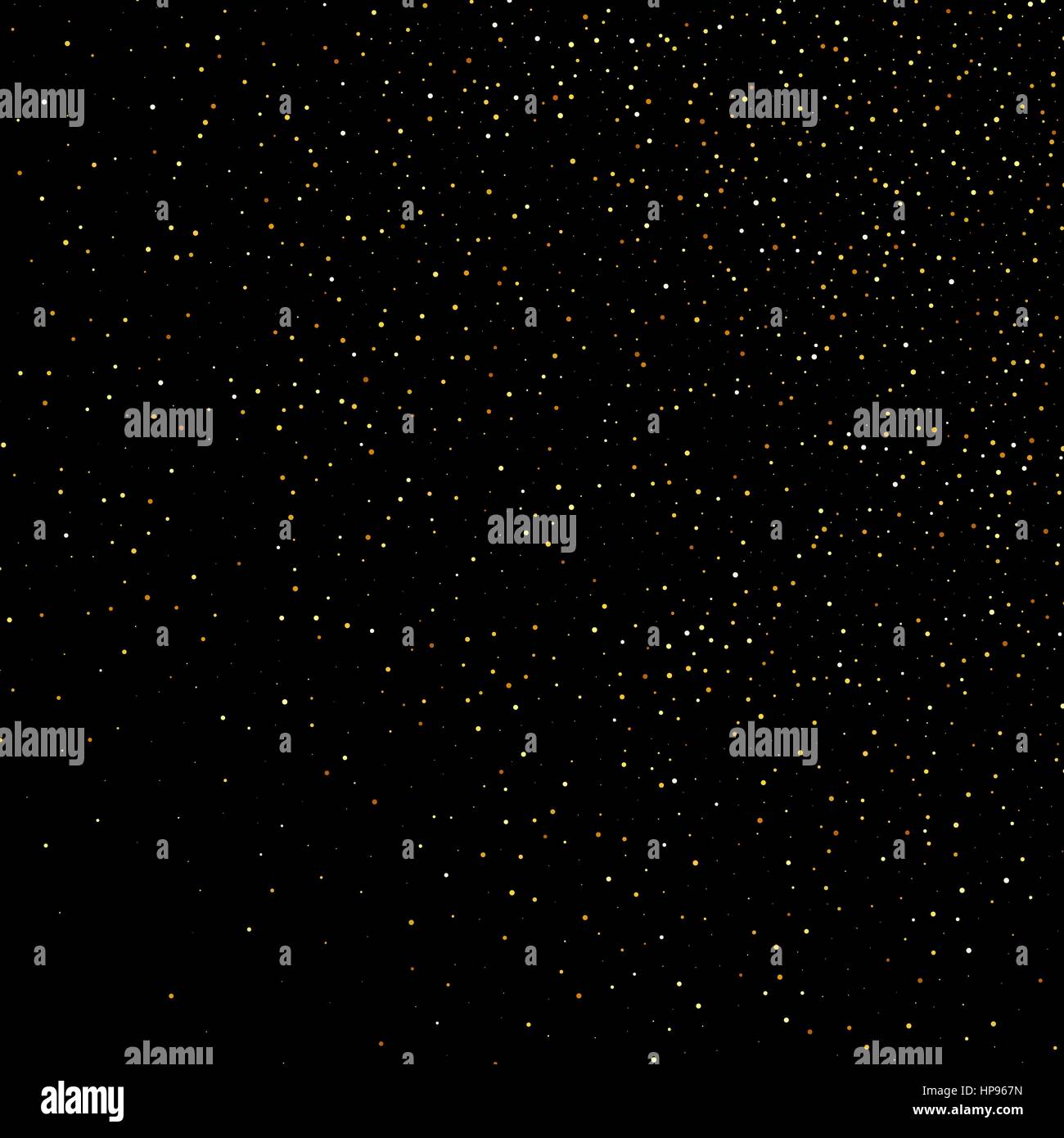 Vector gold dust glitter star wave fireworks abstract black background ...