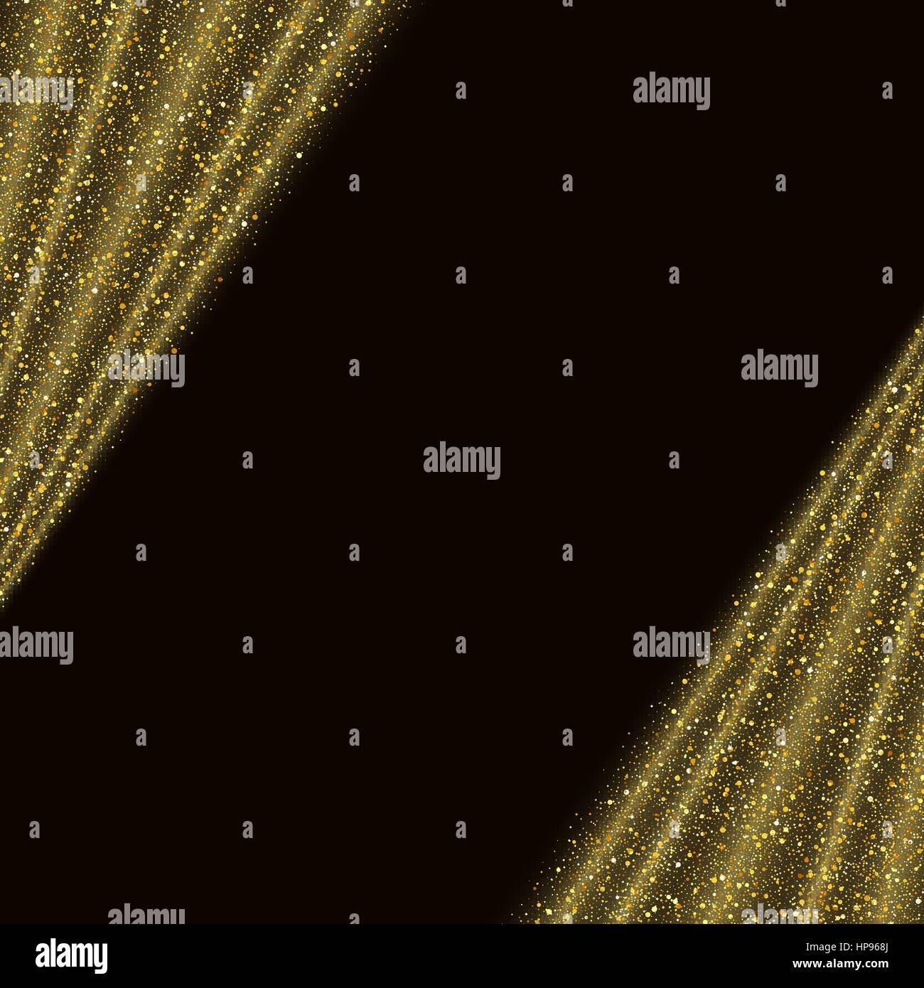 Vector gold glitter wave abstract background, golden sparkles on black ...