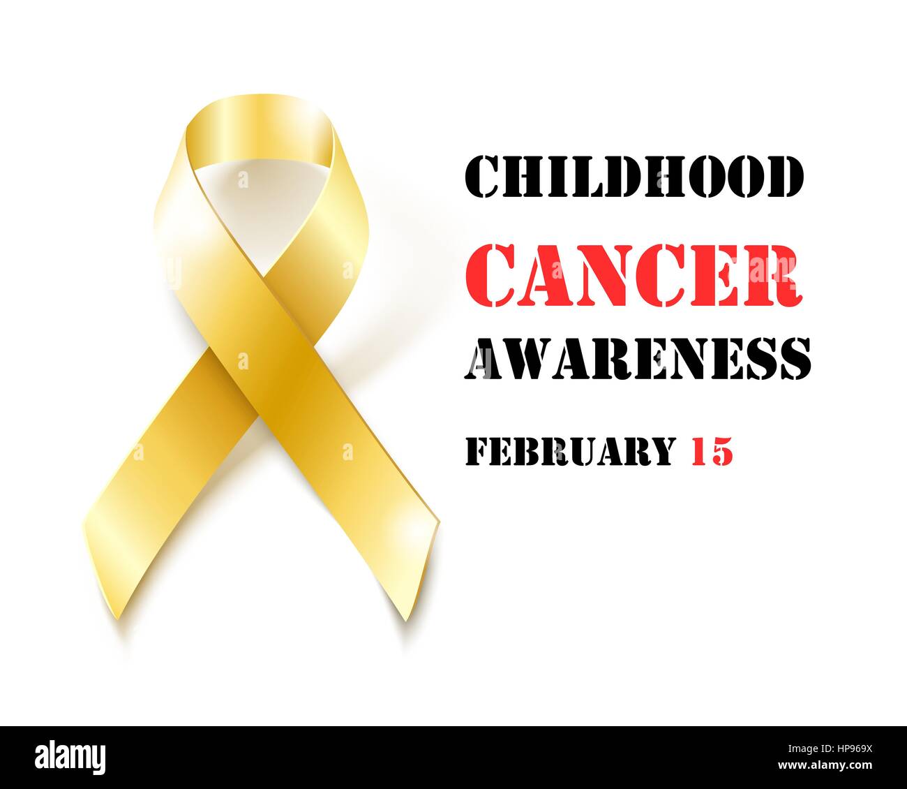 Childhood Cancer Awareness background with gold ribbon, vector illustration Stock Vector