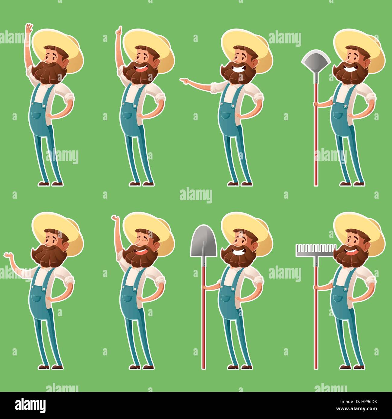 Farmer man cartoon character hi-res stock photography and images - Alamy