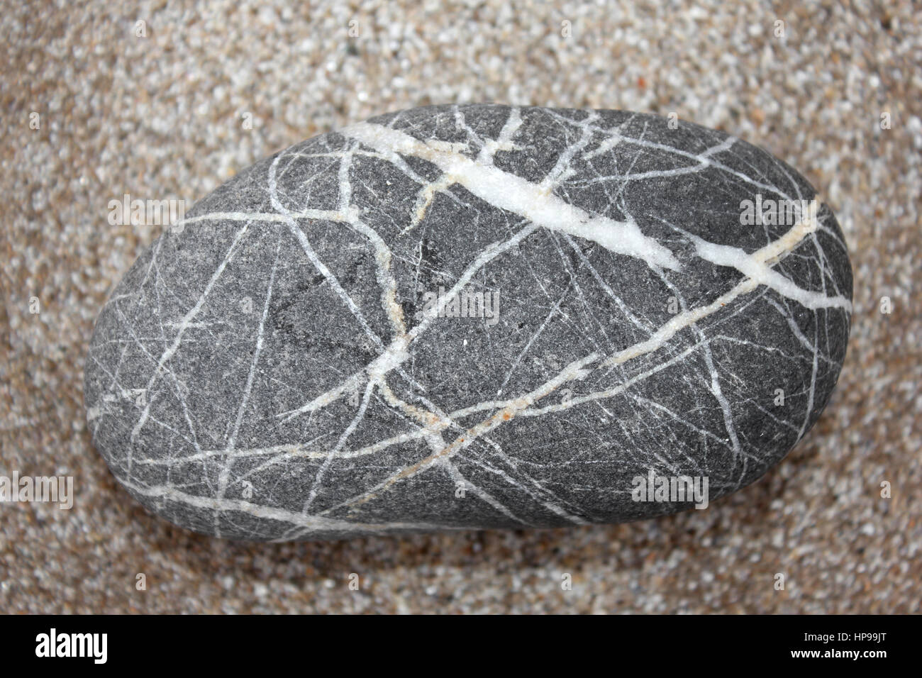 Rock With Quartz Veins Stock Photo
