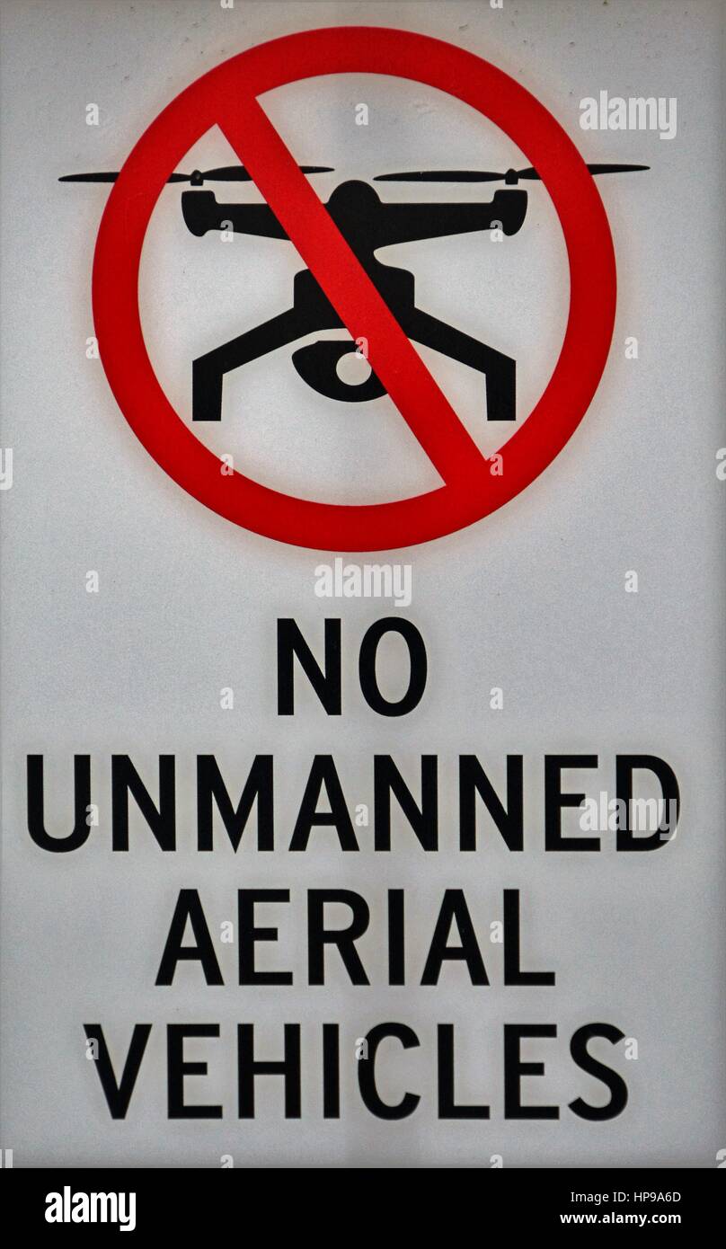 No Drones Allowed Sign Stock Photo