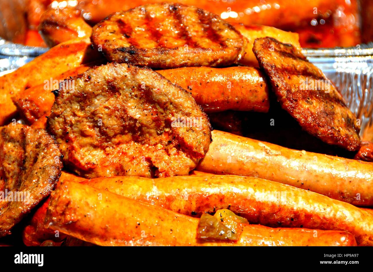 Hamburger and Sausage Stock Photo Alamy
