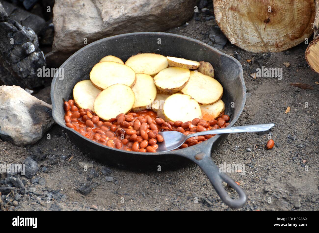 Outdoor Cooking Stock Photo