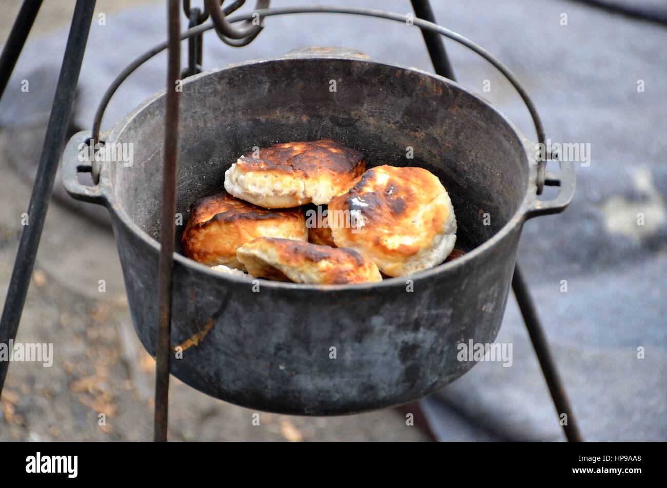 Outdoor Cooking Stock Photo