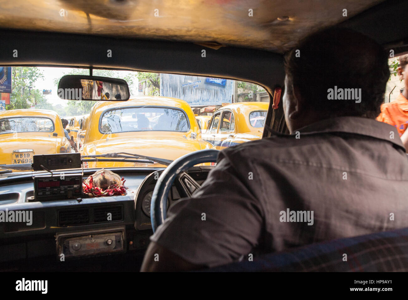 Inside Interior Of Yellow Taxi Ambassador Car Kolkata